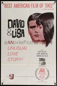 4f197 DAVID & LISA 1sh '63 Kier Dullea, Frank Perry mental hospital drama!