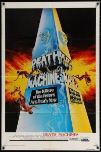 4f204 DEATH MACHINES 1sh '76 wild sci-fi art image, the killers of the future are ready now!