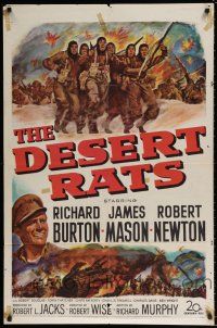 4f210 DESERT RATS 1sh '53 Richard Burton leads Australian & New Zealand soldiers against Nazis!