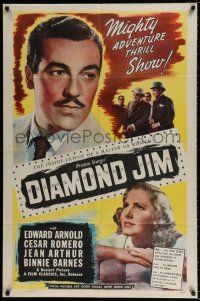 4f213 DIAMOND JIM 1sh R40s Edward Arnold, Jean Arthur, Cesar Romero, written by Preston Sturges!