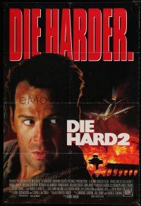 4f214 DIE HARD 2 int'l 1sh '90 tough guy Bruce Willis is in the wrong place at the right time!
