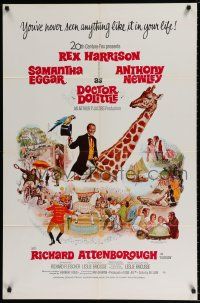 4f215 DOCTOR DOLITTLE int'l 1sh '67 Rex Harrison speaks w/animals, directed by Richard Fleischer!