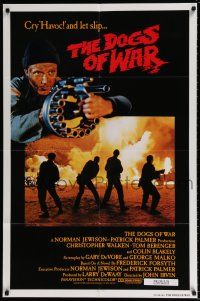 4f220 DOGS OF WAR int'l 1sh '81 great image of Christopher Walken with really BIG gun!