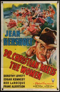 4f224 DR CHRISTIAN MEETS THE WOMEN style A 1sh '40 Jean Hersholt, Dorothy Lovett, Edgar Kennedy!