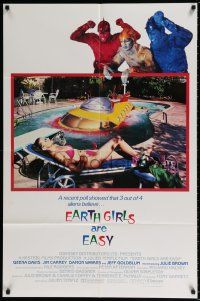 4f229 EARTH GIRLS ARE EASY int'l 1sh '89 completely different image of sexy Geena Davis in bikini!