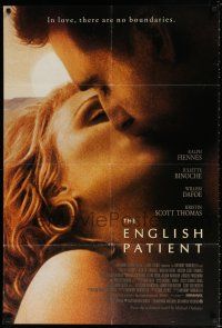 4f235 ENGLISH PATIENT kissing style DS 1sh '97 Ralph Fiennes, Juliette Binoche, Best Picture winner