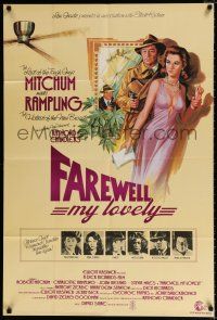 4f259 FAREWELL MY LOVELY Eng 1sh '75 completely different art of Mitchum & Rampling!