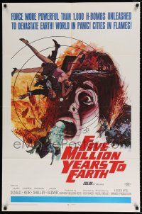 4f271 FIVE MILLION YEARS TO EARTH 1sh '67 cities in flames, world panic spreads, art by Allison!