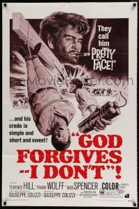 4f319 GOD FORGIVES I DON'T 1sh '69 cool art of gunslinger Terence Hill with dynamite!