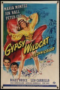 4f337 GYPSY WILDCAT 1sh '44 sexy Maria Montez is the hot-headed, hot-blooded Queen of Rogues!