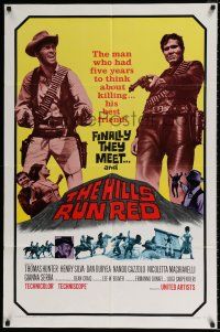 4f364 HILLS RUN RED 1sh '67 Carlo Lizzani's Un Fiume di dollari, spaghetti western!