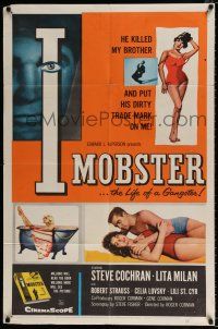 4f386 I MOBSTER 1sh '58 Roger Corman, he killed her brother and put his dirty trade mark on her!