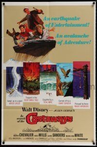4f393 IN SEARCH OF THE CASTAWAYS 1sh R70 Jules Verne, Hayley Mills in an avalanche of adventure!