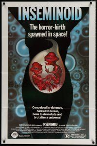 4f400 INSEMINOID 1sh '82 really wild sci-fi horror-birth space spawn art!