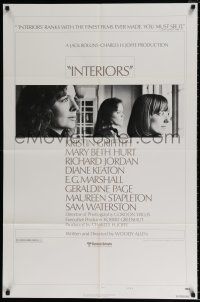 4f402 INTERIORS style B 1sh '78 Diane Keaton, Mary Beth Hurt, directed by Woody Allen!