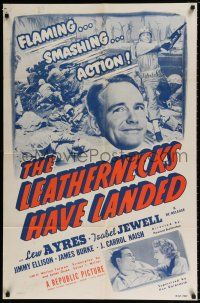 4f449 LEATHERNECKS HAVE LANDED 1sh R50 Lew Ayres, Isabel Jewell, U.S. Marine Corps action!