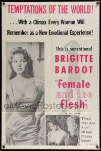 4f456 LIGHT ACROSS THE STREET 1sh '57 sexy Brigitte Bardot in Female and the Flesh!