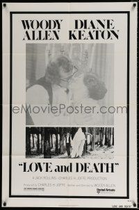 4f471 LOVE & DEATH style A 1sh '75 Woody Allen & Diane Keaton romantic kiss close up!