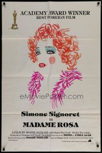 4f483 MADAME ROSA 1sh '78 La vie devant soi, cool artwork of Simone Signoret, French!