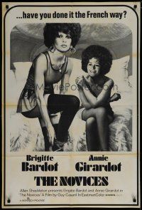 4f581 NOVICES 1sh '75 great image of sexy Brigitte Bardot & Annie Girardot!