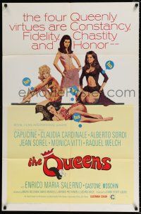 4f694 QUEENS 1sh '67 sexy Capucine, Claudia Cardinale, Raquel Welch, Monica Vitti!