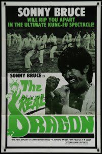 4f704 KUNG-FU THE INVISIBLE FIST 1sh R1970s The Real Dragon with Sonny Bruce, Brucesploitation!