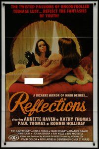 4f710 REFLECTIONS 1sh '77 Annette Haven, great sexy mirror artwork by Giguilliat!
