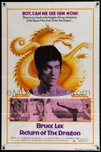 4f714 RETURN OF THE DRAGON 1sh '74 Bruce Lee kung fu classic, Chuck Norris, great images!