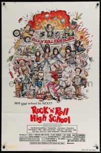4f733 ROCK 'N' ROLL HIGH SCHOOL 1sh '79 artwork of the The Ramones by William Stout!
