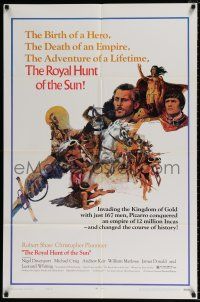 4f742 ROYAL HUNT OF THE SUN style B 1sh '69 Christopher Plummer, art of Robert Shaw by H. Rogers!