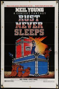 4f749 RUST NEVER SLEEPS 2-D 1sh '79 Neil Young, rock and roll art by David Weisman & Jim Evans!
