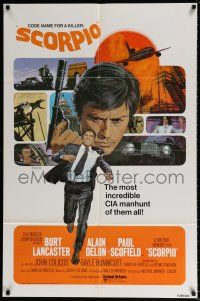 4f772 SCORPIO int'l 1sh '73 Burt Lancaster, Alain Delon, the most incredible manhunt of all time!