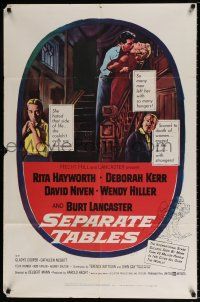 4f787 SEPARATE TABLES 1sh '58 Burt Lancaster desperately & violently craves Rita Hayworth!