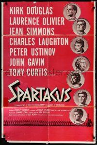 4f825 SPARTACUS roadshow 1sh '61 Stanley Kubrick & Kirk Douglas epic, Reynold Brown & Saul Bass art!