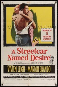 4f857 STREETCAR NAMED DESIRE 1sh R58 Marlon Brando, Vivien Leigh, Elia Kazan classic!