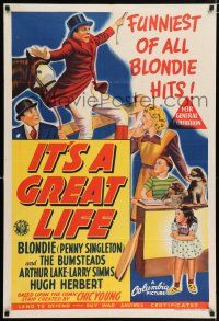 4g199 IT'S A GREAT LIFE Aust 1sh '43 Penny Singleton as Blondie, Arthur Lake as Dagwood Bumstead!