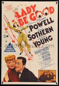 4g202 LADY BE GOOD Aust 1sh '41 artwork of Eleanor Powell, images of Ann Sothern, Robert Young!