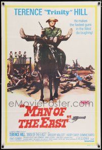 4g209 MAN OF THE EAST Aust 1sh '74 image of cowboy Terence Hill on horseback, spaghetti western!