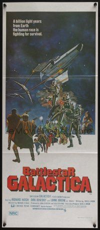 4g726 BATTLESTAR GALACTICA Aust daybill '78 great sci-fi art by Robert Tanenbaum!