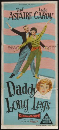 4g757 DADDY LONG LEGS Aust daybill '55 stone litho of Fred Astaire dancing with Leslie Caron!