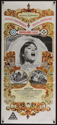 4g758 DARLING LILI Aust daybill '70 stone litho of Julie Andrews & Rock Hudson, Blake Edwards!