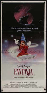 4g779 FANTASIA Aust daybill R82 great image of Mickey Mouse, Disney musical cartoon classic!