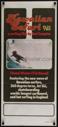 4g823 HAWAIIAN SAFARI Aust daybill '78 Rod Sumpter directed surfing documentary, great image!