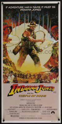 4g839 INDIANA JONES & THE TEMPLE OF DOOM Aust daybill '84 art of Harrison Ford by Mike Vaughan!