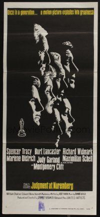 4g845 JUDGMENT AT NUREMBERG Aust daybill '61 Spencer Tracy, Judy Garland, Burt Lancaster, Dietrich!