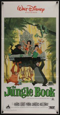4g847 JUNGLE BOOK Aust daybill R86 Walt Disney cartoon classic, great image of Mowgli & friends!
