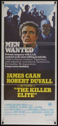 4g849 KILLER ELITE Aust daybill '75 art of James Caan & Robert Duvall, directed by Sam Peckinpah!
