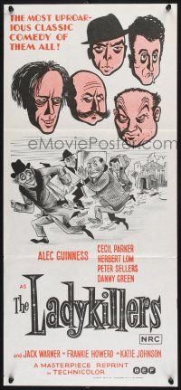 4g853 LADYKILLERS Aust daybill R72 cool art of guiding genius Alec Guinness, gangsters!