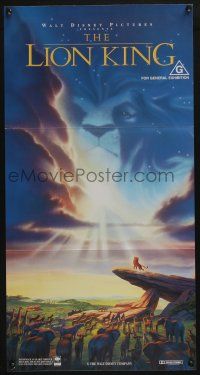 4g858 LION KING blue style Aust daybill '94 classic Disney African cartoon, image of Mufasa in sky