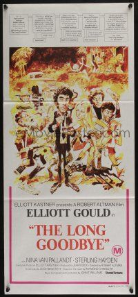 4g861 LONG GOODBYE Aust daybill '74 Elliott Gould as Philip Marlowe, Sterling Hayden, film noir!